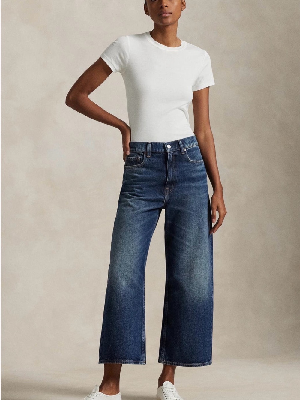 Polo by Ralph Lauren Wide-Leg Dark Blue High-Rise Jeans in Mylio wash Like New!